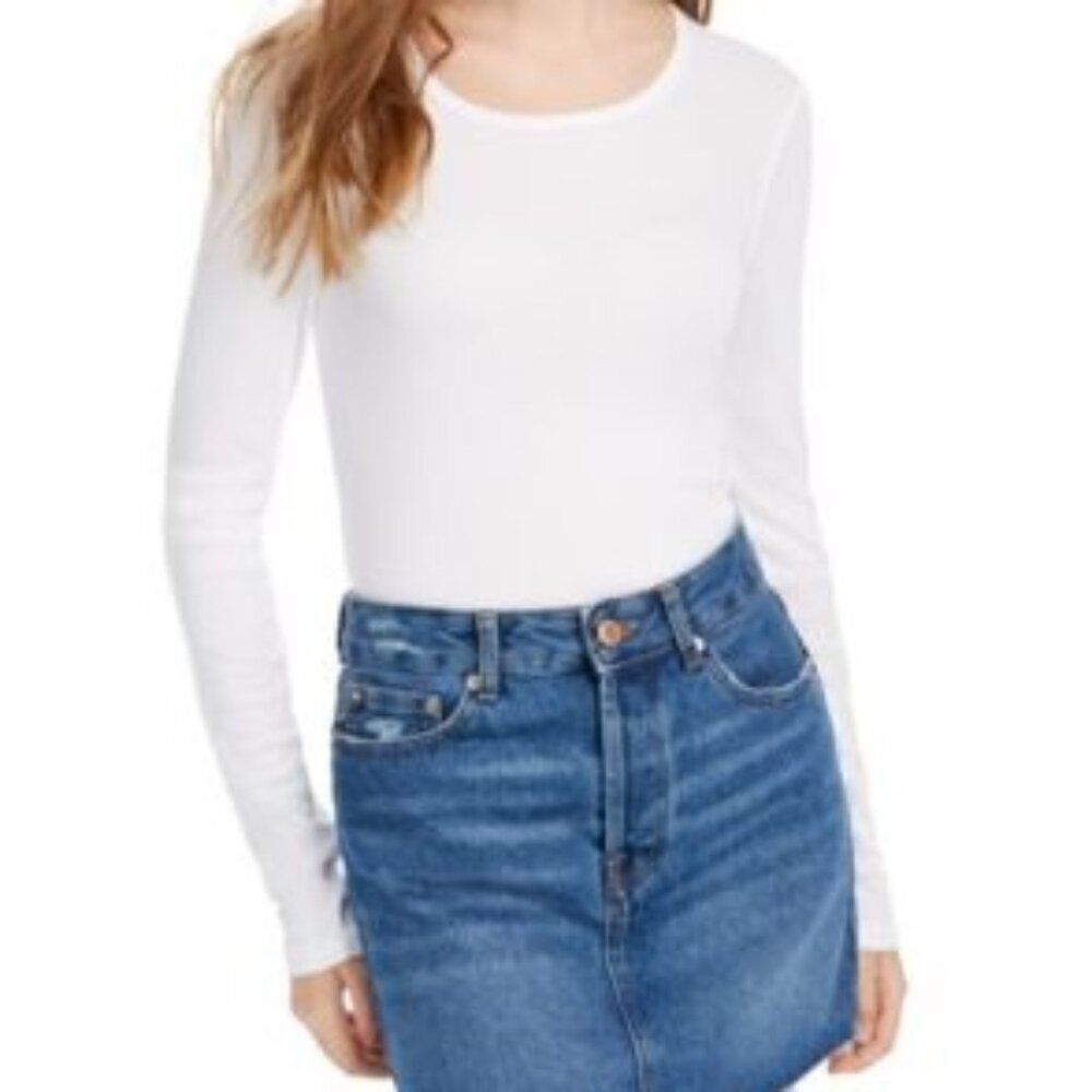Splendid Ribbed Crewneck Tee White Small NWT